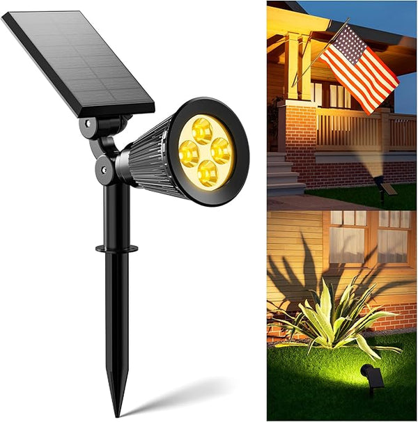 Solar Power Spot Lights Outdoor Waterproof for Christmas Decorations, Flag, Tree, Wreath, Santa Claus, Snowman | Lumora