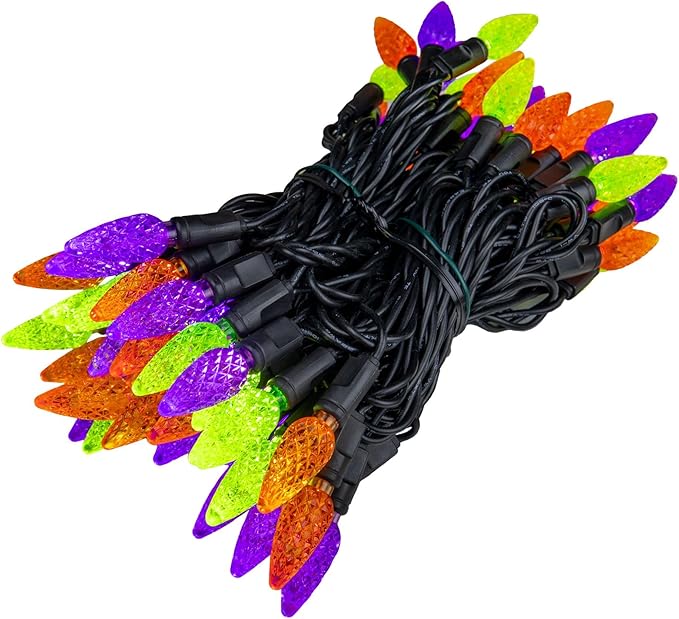 ‎‎‎Novelty Lights 24FT 70 LED C6 LED Halloween String Lights, Outdoor Christmas Tree Commercial Grade LED String | Lumora