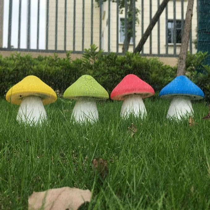AOLI Solar Mushroom LED Light Waterproof Outdoor Garden Yard Landscape Lamp Decor (Yellow)