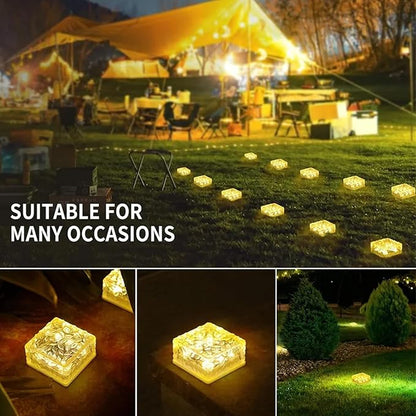Solar Lights, Brick Lights, Outdoor Waterproof, Recessed, for Garden, Sidewalk, Path, Yard Decoration, Landscape Lighting, 2 Pack (Colored Light (2.95 inches))