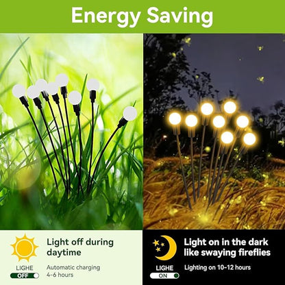 SUNYAO Solar Swaying Garden Light - 4 Pack New Upgraded Solar Garden Lights, 16LEDs Sway by Wind, Yard Patio Pathway Decoration, High Flexibility Iron Wire & Heavy Bulb Base, Warm White