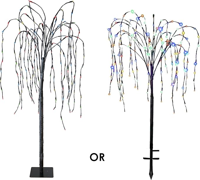 FUCHSUN 4.6 FT 200 LED Solar Lighted Willow Tree Outdoor, Light Up Weeping Willow Tree Garden Pathway Lights | Lumora