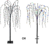 FUCHSUN 4.6 FT 200 LED Solar Lighted Willow Tree Outdoor, Light Up Weeping Willow Tree Garden Pathway Lights | Lumora