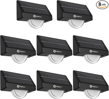 Brightown Solar Stair Lights Outdoor, Solar Step Lights Outdoor Waterproof IP68, Multiple Color Modes Outdoor Step Light for Garden Stair, Front Step, Front Porch, Deck, Sidewalk and Pool