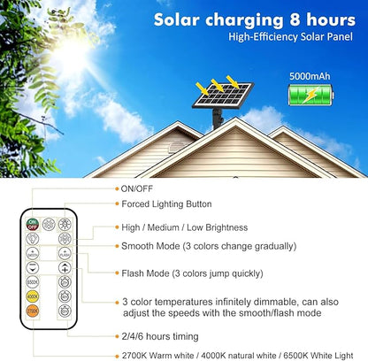MEIKEE Solar Spot Lights Outdoor, 4-in-1 Solar Landscape Lights, 4W/6V IP66 Waterproof, 2700K/4000K/6500K Outdoor Landscape Spotlights with Remote for Garden Yard Driveway