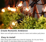 Abeja Outdoor String Light 100 Ft G40 Patio Lights with 105 Edison Glass Bulbs E12 Socket Base (5 Spare) Globe | Lumora