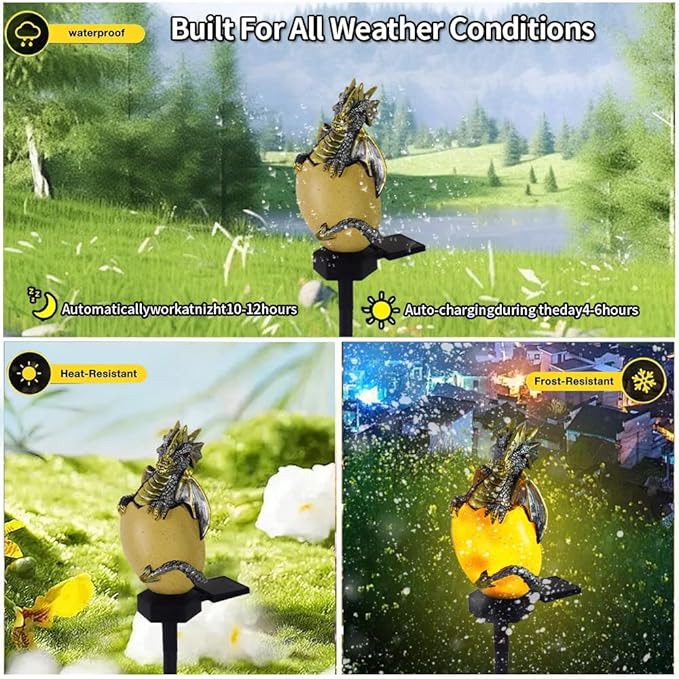 Solar Energy Dragons Pet Light, Garden Decoration Resin Cute Animal Ground Lamp,Wireless Dusk - Outdoor Path Light | Lumora