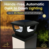 Brighticonic Solar Post Cap Lights Outdoor for 4x4, 3x3 – Auto On/Off Post Lights Solar Powered - Easy Install | Lumora