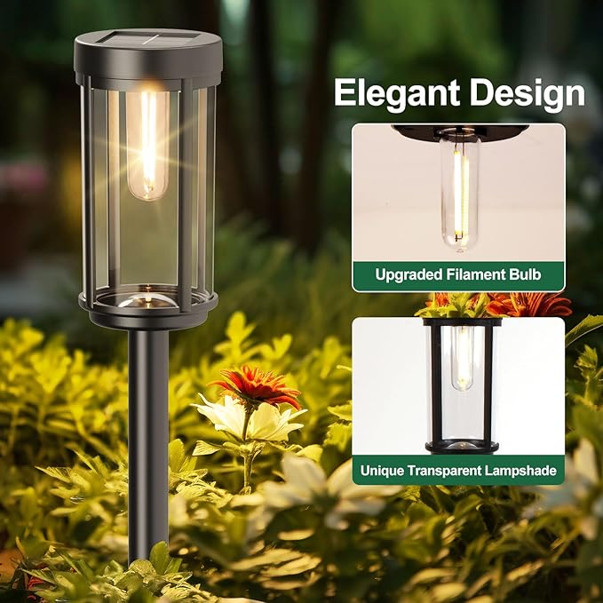 12 Pack Solar Lights Outdoor Waterproof for Garden Walkway Pathway Lawn Yard Decorative Modern Landscape Lighting. | Lumora