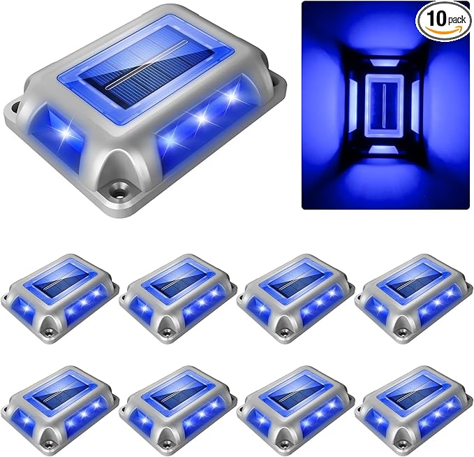 Solar Deck Lights Driveway Dock Lights- 8 Packs Waterproof 1200mAh Solar Powered Outdoor LED Aluminum Dock Lighting | Lumora