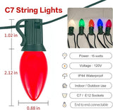 25FT C7 Multicolor Christmas Lights Outdoor, Waterproof LED String Lights with 25 Bulbs for Roof, Fence Patio Xmas | Lumora