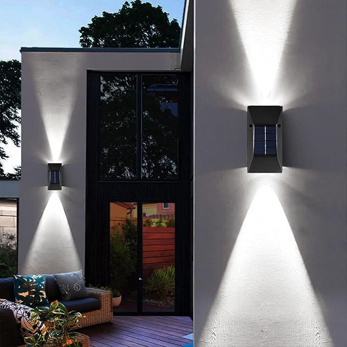 Generic Solar Outdoor Lights, Solar Wall Lights Outdoor Up and Down, 2024 New IP65 Waterproof Exterior Sconces Wall Lighting Solar Lights for Outside House Garden Yard Garage Porch (Black, 2 Pack)