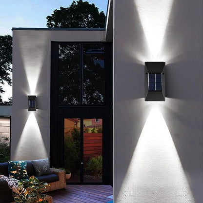 Generic Solar Outdoor Lights, Solar Wall Lights Outdoor Up and Down, 2024 New IP65 Waterproof Exterior Sconces Wall Lighting Solar Lights for Outside House Garden Yard Garage Porch (Black, 2 Pack)