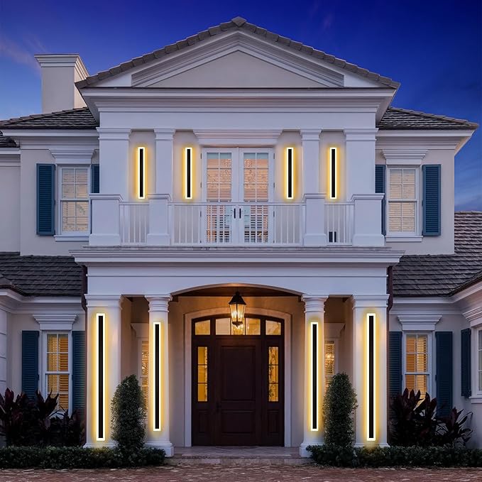 Modern - Outdoor - Lights 2 pack-39.4inch, 3000k Long Wall Led Light for House/Porch, Waterproof Ip65 Black Outside Led Wall Mounted Sconce Lighting Fixtures, 39.4in-2pack
