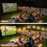 6 Pack String Light Poles for Outside, Heavy-Duty Metal Poles for Outdoor String Lights with Fork, Adjustable | Lumora