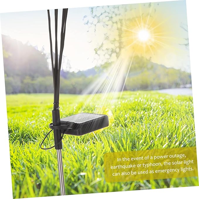Veemoon 2pcs Solar Garden Lights High Conversion Solar Panel Outdoor Decor for Gardens Patios and Yards Function Decorative Lanterns Warm Light