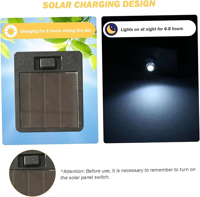 Solar Light Replacement Top, 2pcs 4.4x3.6cm Square Replacement Solar Light Tops, DIY Replacement Solar Light Parts for Garden Solar Lantern (Warm Light)