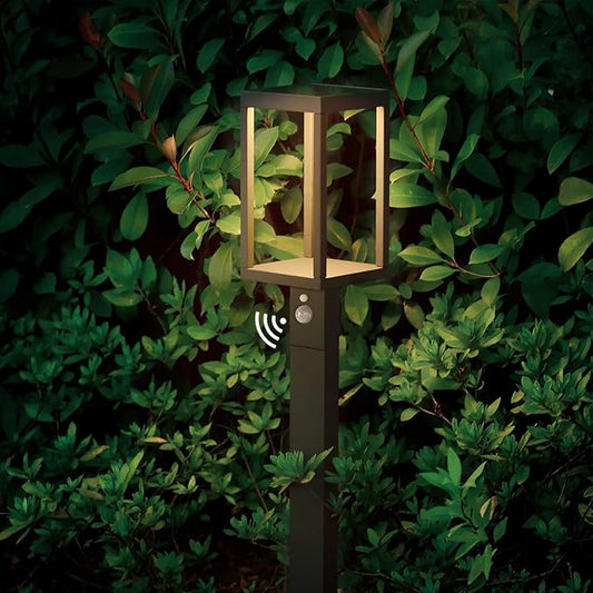 Solar Outdoor Path Light Motion Sensor Lawn Bright Lamp，LED Waterproof Aluminum Landscape Lighting Pathway High Lumen for Garden Yard Lawn Walkway Driveway Dusk to Dawn PIR Square Decoration