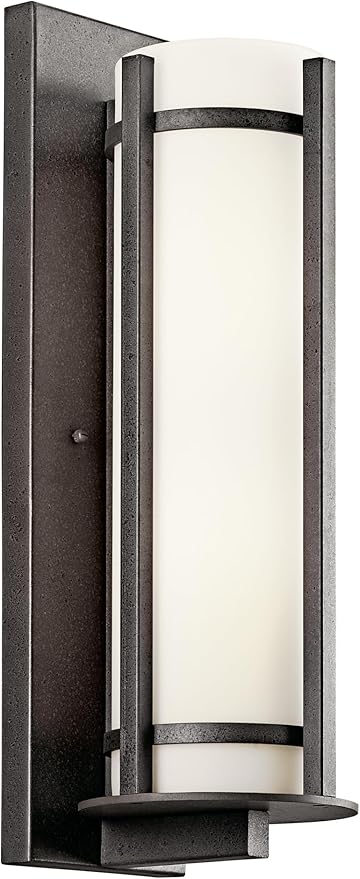 Kichler 49120AVIFL Camden Outdoor Wall 2-Light Fluorescent, Anvil Iron | Lumora