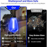 LAMPHOME 26Ft ST38 Outdoor String Lights, Blue Patio Lights with 12+1 ST38 Edison Bulbs, LED Shatterproof String | Lumora