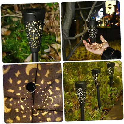 Solar Garden Path Lights Outdoor Waterproof Lawn Lights Warm White Solar Yard Lamppost for Patio Backyard Lawn Decor