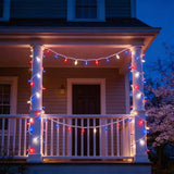 150 LED Red White and Blue US Flag Lights, UL Certified and Commercial Grade 50 Ft White Wire 3-Colored Christmas | Lumora
