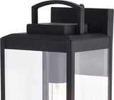 VAXCEL Kinzie Outdoor Porch Light, 7" W x 19" H Black Outdoor Lantern, Modern Dusk to Dawn Wall Light for Porch | Lumora