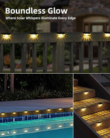 Herzla 16 Pack Solar Deck Step Lights, Solar Step Lights for Outdoor Stairs, 3000K Warm White, Auto Dusk-to-Dawn | Lumora