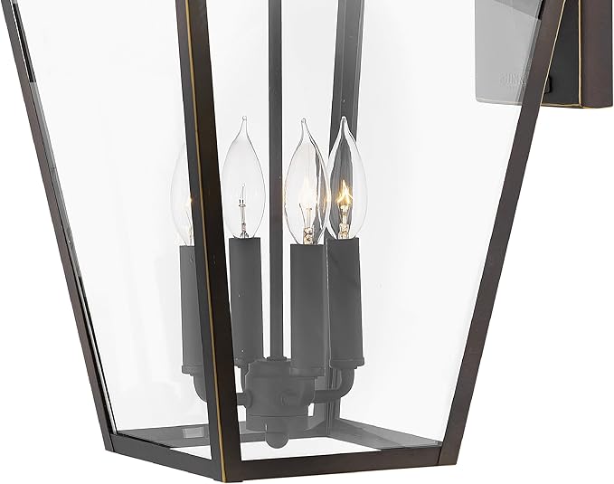 Hinkley Alford Place 2568OZ-LL Extra Large Outdoor LED Wall Mount Lantern - Die Cast Aluminum Frame, Sealed Clear Glass, Dimmable - Oil Rubbed Bronze