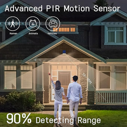 Solar Spot Lights Outdoor Motion Sensor, IP65 Waterproof Bright 2-in-1 Solar Wall Lights, Auto On/Off, LED Solar Landscape Spotlights for Garden, Yard, Pathway, Driveway, Walkway