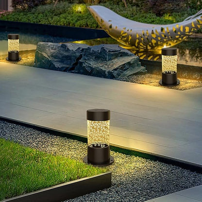 Modern Solar Pathway Light Solar Powered Mini Garden Lights Outdoor IP65 Waterproof Lawn Lamp LED Landscape Bollard Lighting Fixture for Courtyard Pathway Walkway Front/Back Door Decor