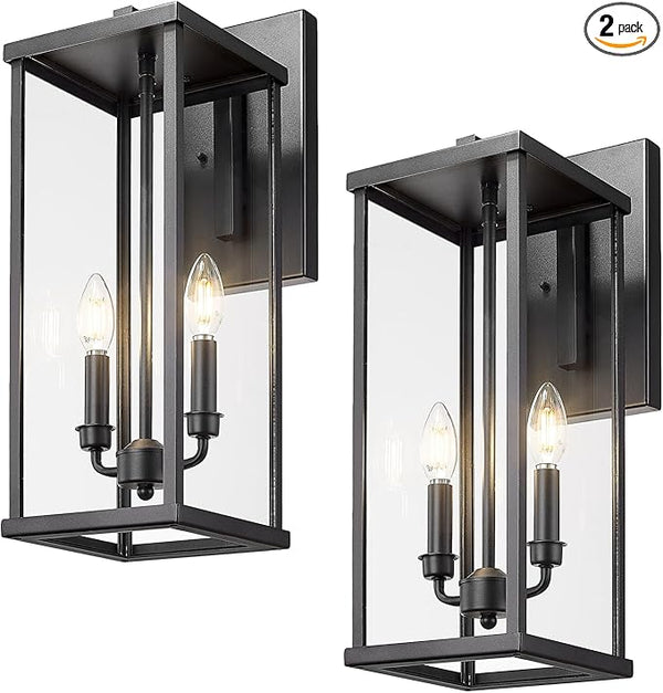 Bestshared Outdoor Wall Light, 20 Inch Modern Exterior Wall Sconce with Clear Glass, Weather Resistant Outside | Lumora
