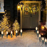 C9 Christmas String Lights Outdoor - 38FT Marker Stake Lights with 25 Clear LED Bulbs and 25 Stakes, Connectable | Lumora