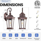 Outdoor Wall Lantern, Exterior Waterproof Outdoor Wall Light Fixtures, Brown Aluminum Porch Sconces with E26 | Lumora