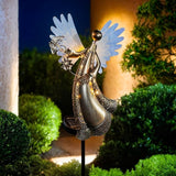 Solar Angel Garden Lights, Outdoor LED Metal Decor with Butterflies and Flower, Waterproof Pathway, Lawn Lighting | Lumora