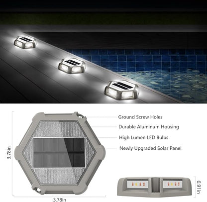 T-SUN Solar Deck Lights Outdoor, 12 Pack Solar Driveway Lights for Outside, 6000K Modes Dock Deck Light Solar Powered Waterproof, Step Light for Yard Pathway Walkway Sidewalk Stair