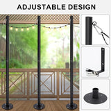 4 Pack 10 Ft String Light Poles for Outdoor String Lights, Heavy Duty Metal Outdoor Light Poles for Deck, Backyard | Lumora