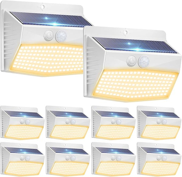 Peasur Solar Lights Outdoor Motion Sensor [10 Packs] Security Light with 3 Lighting Modes Wall Lights Waterproof | Lumora