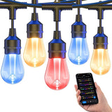 XMCOSY+ Outdoor String Lights Smart, 49Ft RGBCWIC Patio Lights Waterproof, App Control, Compatible with Alexa | Lumora