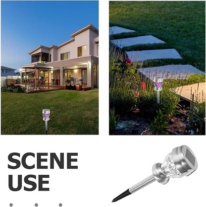 Kisangel Diamond-Shape Solar Lawn Light LED Waterproof Garden Path Light Outdoor Solar for Patio Yard Landscape with Sturdy Panel