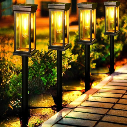 4pk,Solar Lights Outdoor Waterproof Torch Lights, Landscape Lighting for Outside, Solar Pathway Light for Patio Lawn Porch Walkway Driveway Garden Decorations