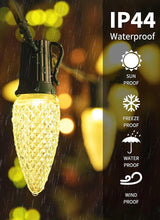 100 Feet Led Christmas Lights, Red and Warm White C9 Christmas String Lights Outdoor, 100 Strawberry Bulbs | Lumora