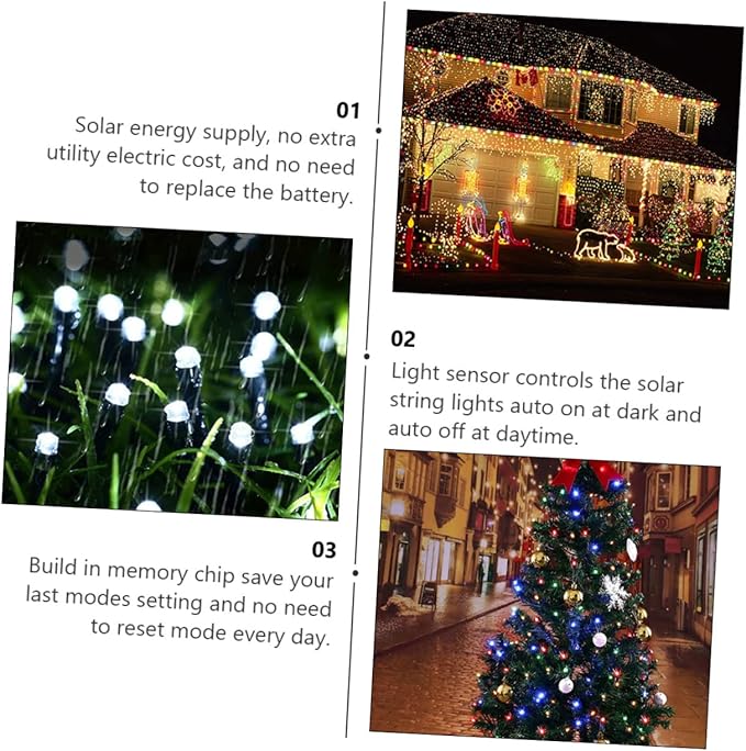 Uonlytech 2 Sets 10M Waterproof Solar LED String Lights 100 LED Outdoor Fairy Lights for Garden Trees Decor | Lumora