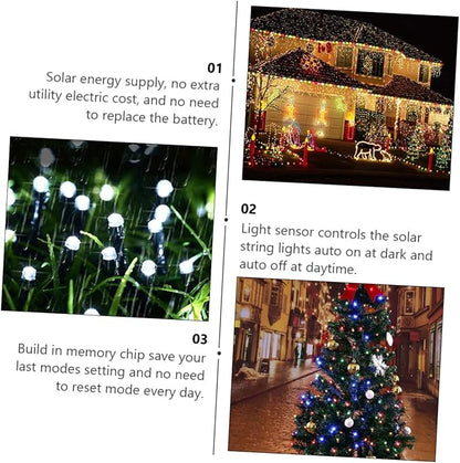 Uonlytech 2 Sets 10M Waterproof Solar LED String Lights 100 LED Outdoor Fairy Lights for Garden Trees Decor Energy-Saving Solar Powered for Patios and Pathways