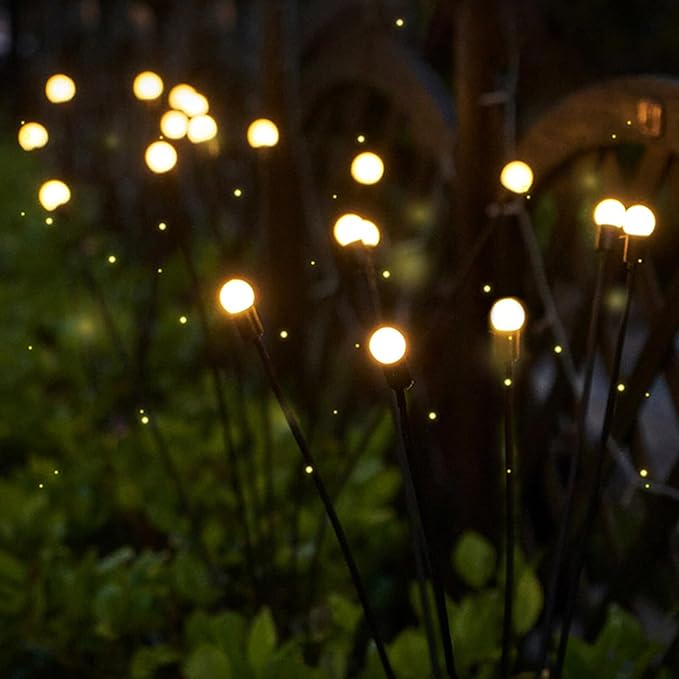 2pcs Solar Lights with 8 Flashing Modes, Warm White LED Solar Outdoor Path Lights for Garden Decor and Landscape | Lumora