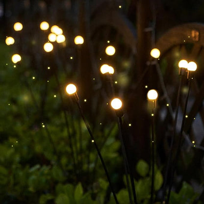 Ciieeo 2pcs Solar Garden Lights with 8-Function Twinkle Effect, Warm White Solar Outdoor Path Lights Waterproof for Garden Yard Decor