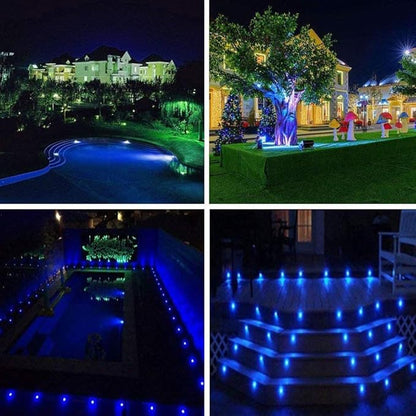Youngine Pack of 2, 12V Low Voltage LED Landscape Lights Waterproof Outdoor Walls Trees Flags Spotlights 5W COB Garden Yard Path Lawn Light with Spike Stand (Blue),NO Plug