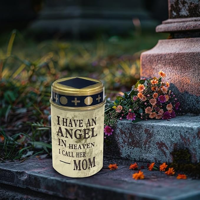 Solar Lights for Cemetery Grave Bless Waterproof Grave Decorations for Cemetery Mon Grave Garden Patio Yard Lawn Pathway Halloween Decor