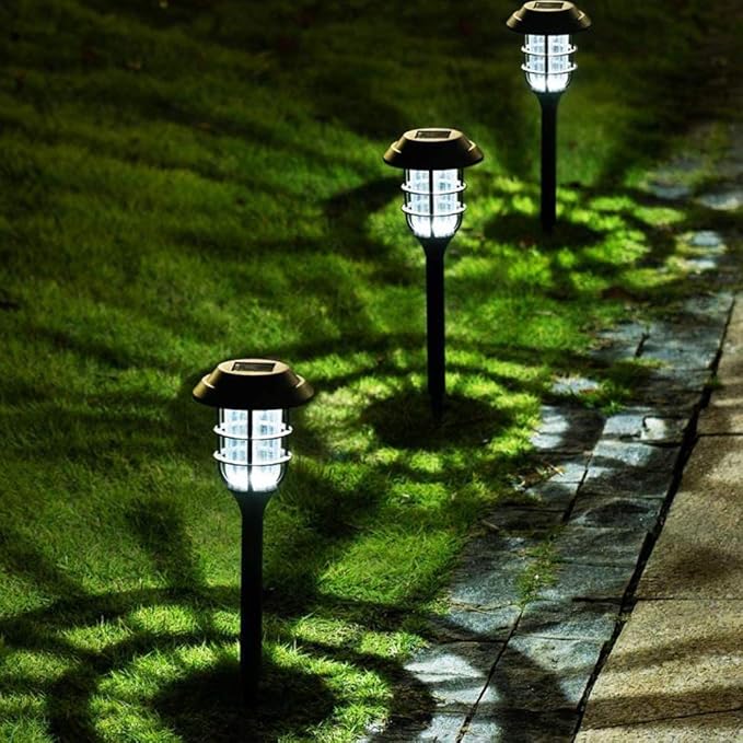 Solar Pathway Lights White Light Solar Garden Lights Outdoor Solar Walkway Lights Waterproof Led Landscape Lighting for Yard Patio