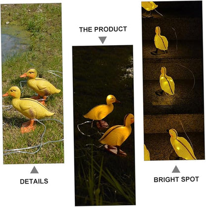 Lurrose Solar Powered LED Garden Duck Path Lights, 5-Set Outdoor Lawn Stake Lamps for Yard and Patio Decor, Waterproof Solar Lawn Lighting for Garden Pathway